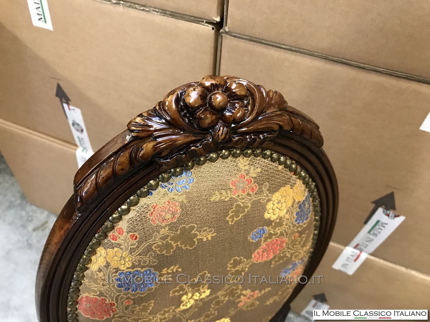 Sedia classica legno imbottita personalizzata